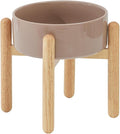 Havniva Elevated Dog Bowls Ceramic Dog Bowls with Stand, Dog Food Bowl | 8.3” Raised Dog Bowls with Non-Slip Wood Stand, Dog Food and Water Bowl Set, Dog Feeding Bowls for Large Dogs