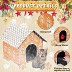 Doublefill 3 Pcs Christmas Gingerbread Cat House Outdoor Weatherproof - Image 3