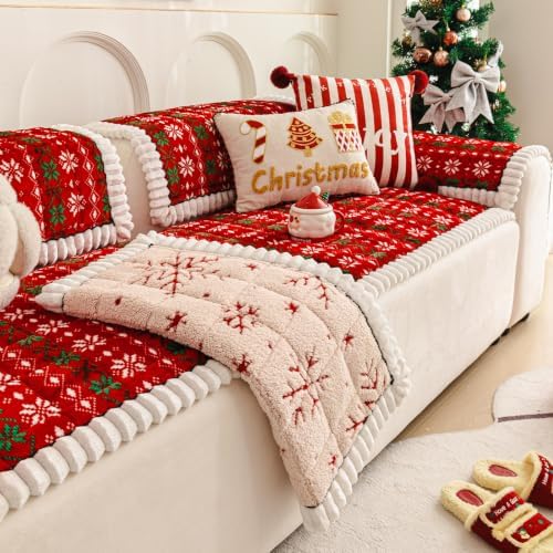 Christmas Couch Cover, Christmas Plush Sofa Cover for Dog Pet 1PC - Image 4