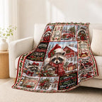 Christmas Raccoon Throw Blanket Snowy Woodland Holiday Gifts 60''x80'' - Image 3