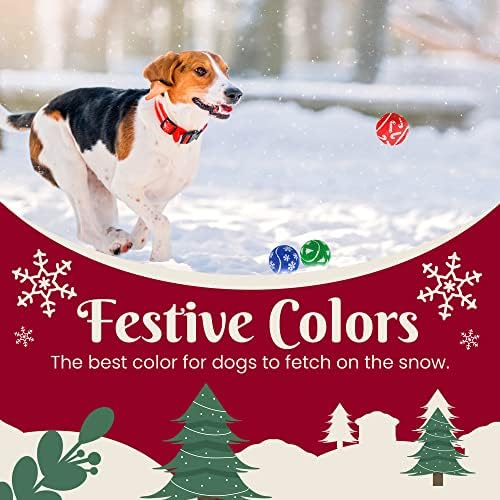 INSUM Christmas Dog Balls Toys, 2.5'' 3 Pack Dog Stocking Stuffers - Image 3