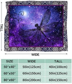 Dragonfly Blanket for Girls Women Boys Men Adults Kids Soft Cozy Fleece Purple Galaxy Starry Dragonfly Throw Blankets Gifts Warm Flannel Plush Lightweight Decor for Couch Bed Sofa 50"X40" - Image 7