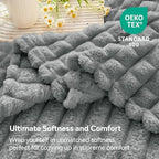 BEDELITE 3D Checked Grey Fleece Throw Blanket for Couch, 50x60 Inches - Image 5