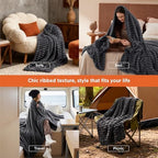 Bedsure Soft Twin Blanket for Bed Decor Gifts Grey 60"x80" - Image 4