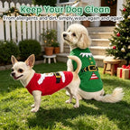 BINGPET 2PCS Dog Christmas Outfit, Soft Cotton Puppy Shirt, Santa Costume - Image 7