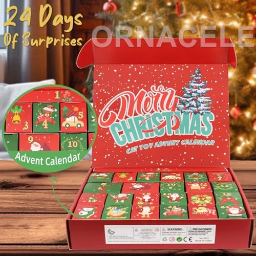2026 Cat Toy Advent Calendar - Christmas Holiday Gift Toys for Cat Lovers, 24 Boxes Catnip Toys, Mice, Kitten Feather Teaser and Ball Bells Countdown Calendar - Image 3