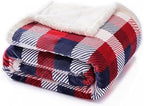Touchat Sherpa Plaid Twin Blanket 60" X 70", Fuzzy Fluffy Soft Cozy Throw Blanket, Twin Size Plush Fleece Flannel Plush Microfiber Blanket for Couch Bed Sofa (Red Color) by TOUCHAT