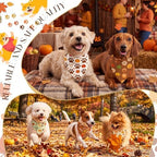 Preboun 50 Pcs Fall Paw Print Dog Bandanas Bulk, Autumn Thanksgiving Party - Image 6