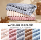 LINENLUX 1 Pack 3 Fleece Dog Blanket Soft Warm Cat Beige/Pink/Grey Small - Image 3