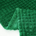 Puncuntex Throw Blanket Classic Green 90"×90" with Square Grid Design - Image 5