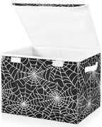 Bolaz Storage Bins with Lids and Handles,Halloween Gray Spider Web Storage Box Basket with Cover Collapsible Organizer Containers for Home Closet, Shelves by Unknown