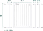 Babelio Pressure Mounted Baby Gate for Stairs, 26-40" Wide Dog Gate Indoor | Triple-lock system; Pressure/wall mount; Auto-close; 200N impact tested; Easy Install for Doorways, Kitchen, Hallway, White