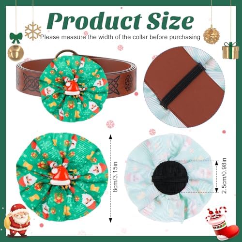 Huhumy 50 Pcs Christmas Dog Collar Bows Bulk Red and Green Xmas Bow Ties Flower Charms Attachment for Small Medium Large Dogs Cats Collar Christmas Costume Accessories - Image 3