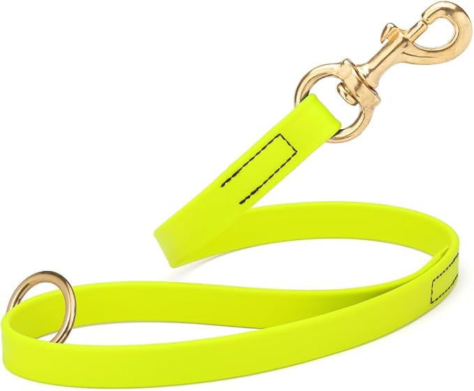 Viper Biothane K9 Working Dog Leash Waterproof Lead for Tracking Training Schutzhund Odor-Proof Long Line with Solid Brass Snap for Puppy Medium and Large Dogs 20in, Safety Yellow