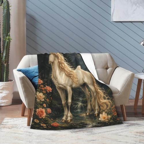 Unicorn Blanket Moon Fantasy Forest Throw Stuff Gifts 50"x40" - Image 5