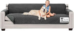 Sofa Shield® Couch Slip Covers for Dogs, Reversible Furniture Protector with Strap, Stain and Tear Resistant Cushion Cover, 88 inch Seat, Machine Washable Slipcover Dog Pets Cats, Charcoal