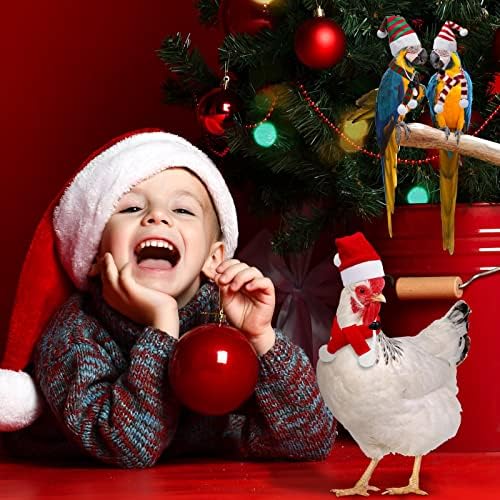 Weewooday 12 Pcs Mini Christmas Santa Hat Scarf Set, Small, Stripe Style - Image 2