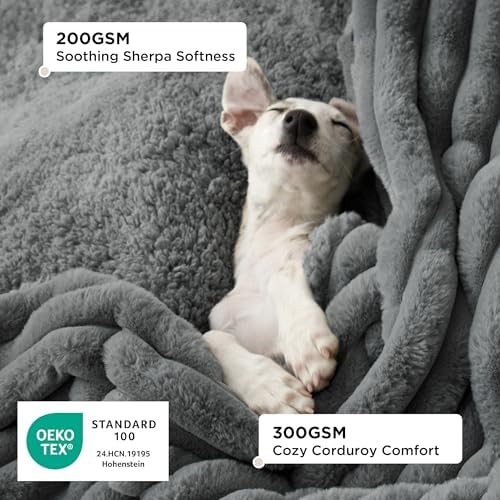 Bedsure ComfyFleece® Waterproof Blanket for Bed, Twin（60"x80"） Warm Grey - Image 3