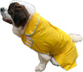 HugeHounds Extra Large Dog Yellow Rain Rover Raincoat with Half Hood XL- Waterproof-Includes a Travel Carry Bag