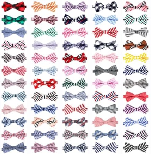Segarty Bowties for Dogs, 60 Dog Bow Tie Collar, Adjustable Bowties for Small Medium Pets Large Puppy Neck Bows Bulk Assorted Pet Grooming Accessories Birthday Wedding Party Holiday Festival by Segarty