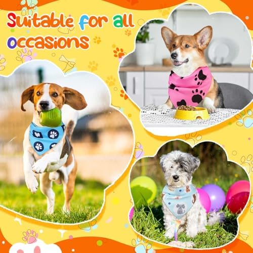 Geyoga 240 Pcs Dog Bandanas Bulk Summer Pet Bandanas with Paw Print - Image 5