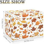 Bolaz Storage Bins with Lids and Handles,Maple Leaf Pattern Storage Box Basket with Cover Collapsible Organizer Containers for Home Closet, Shelves - Image 3