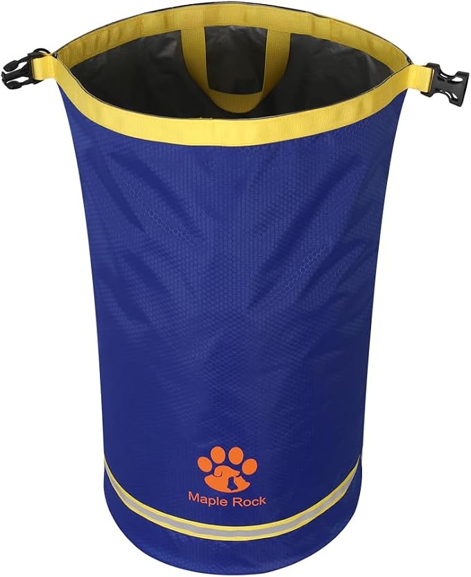 Dog Food Travel Bag - 84 Cups/26 lbs Capacity | Leak-Proof, Water-Resistant Dog Food Storage Container for Travel, Camping, RV & Outdoor | Collapsible, Easy-to-Clean Kibble Bag (Blue)