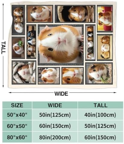 Guinea Pig Blanket Cute Guinea Pig Throw Stuff Gifts 80"x60" - Image 2