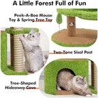 WOOCHPET Small Cat Tree with Scratching Post and Cat Hammock for Kittens - Image 4