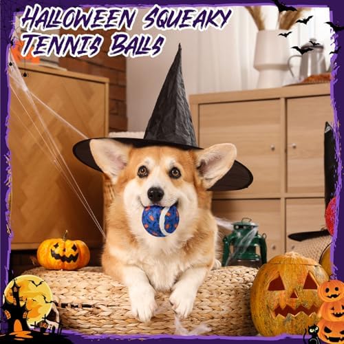 Civaner 36 Pcs Halloween Dog Toys Bulk, 2.5 Inch Squeaky Tennis Balls - Image 5