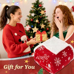 Touchat Red Sherpa Christmas Throw Blanket, Fuzzy Fluffy Soft Cozy Blanket, Fleece Flannel Plush Microfiber Blanket for Couch Bed Sofa (50" X 60",Red Snowflake) - Image 6