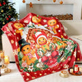 Breling Gingerbread Man Christmas Flannel Throw Blanket Warm 60"x50" by Breling