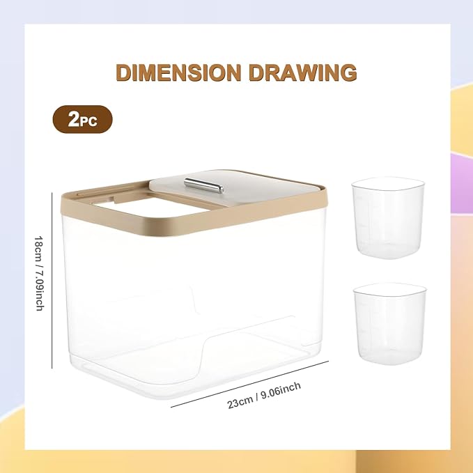 2 Pack 10 lb Dog Food Storage Container Airtight Pet Food Storage Container Cat Food Container Clear Pet Food Storage Bin