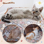 Tatuo 4 Pcs Fleece Dog Blanket for Puppy Cat, Black, 30 x 20.5 in, Paw - Image 5