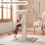 Cat Scratching Post with Bed for Indoor Adult Cats, Cat Perch,White - Image 2