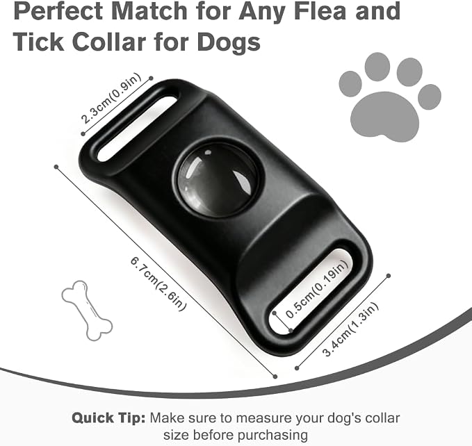 Natural Flea and Tick Pendant for Dogs with 2 Silicone Buckles 4 Refills, Water Resistant Dog Flea and Tick Collar Repellent Accessory for Indoor Outdoor Flea and Tick Prevention, COLLAR NOT INCLUDED