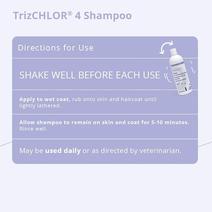 4 Shampoo for Dogs, Cats and Horses, 16 Ounce | Antibiofilm; Packaging May Vary