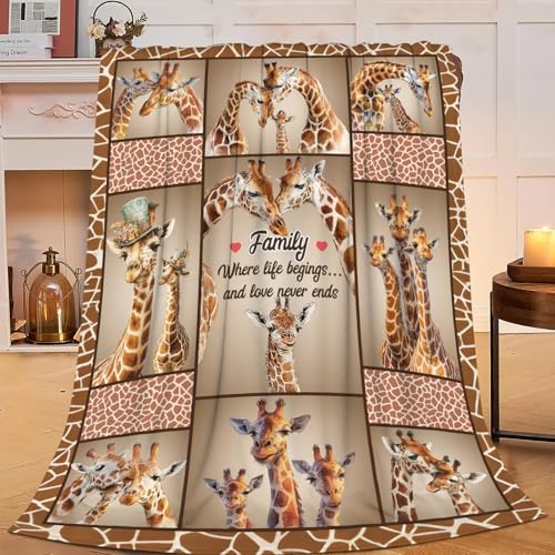 Giraffe Throw Blanket Giraffe Stuff Gifts for Kids Girls Boys Adults Women Men Soft Cozy Warm Plush Fluffy Fuzzy Fleece Blanket Decor 60''X80'' - Image 3
