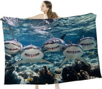 Funny Shark Blanket Marine Life Animal Throw Blankets Gifts for Girls Boys Kids Shark Lover Soft Cozy Fleece Plush for Couch Sofa Bed 60"x50" - Image 3