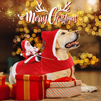BWOGUE Santa Dog Costume, XL Dog Christmas Outfit, Santa Riding Pet Clothes - Image 2