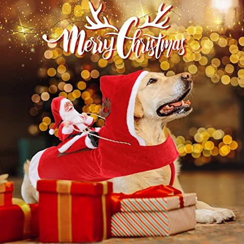 BWOGUE Santa Dog Costume, XL Dog Christmas Outfit, Santa Riding Pet Clothes - Image 2