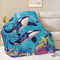 Whale Throw Blanket Ocean Whale Stuff Gifts for Kids Girls Boys Adults Women Man Soft Cozy Warm Plush Fluffy Fuzzy Fleece Blanket Decor 50''X60'' by Fuzawet