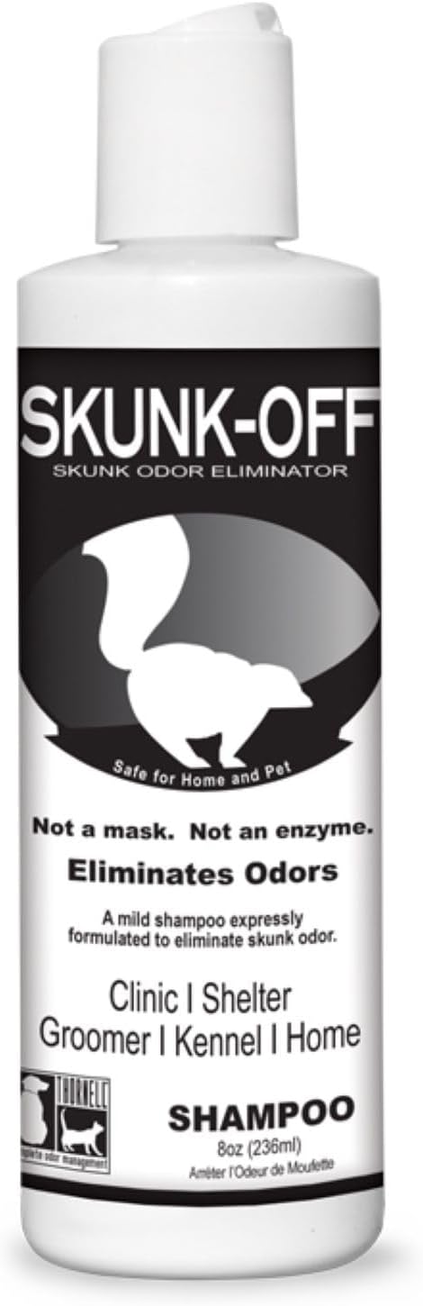 Skunk Off Pet Shampoo – Ready to Use Skunk Odor Remover for Dogs, Cats, Home, Carpet, Car & More – Non-Enzymatic Skunk Shampoo Dogs – Pet Odor Eliminator for Skunk Odor (8 oz)
