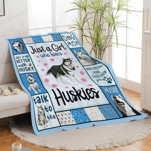 Husky Throw Blanket Husky Puppy Stuff Gifts for Dog Lover Kids Girls Boys Adults Women Men Soft Cozy Warm Plush Fluffy Fuzzy Fleece Blanket Decor 50''X60'' - Image 5