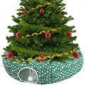 Cat Tunnel Christmas Tree Skirt Cat Bed Indoor 3 ft x 3 ft x 10 Inch Kitten Donut Tunnel with Ball Peekaboo Cave Pet Bed Round Hideaway Holiday Cave Circle Pets Gift(Santa Hat) by Yeyeplum