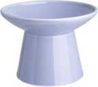 Ceramic Elevated Cat Bowls - 6.2 Inch Extra Wide Raised Cat Food and Water Bowl Set for Indoor Cats, Whisker-Friendly Ceramic Cat Dish for Elder Big Cats & Small Dogs,Light Purple,1 Pack