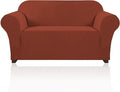 Stretch Loveseat Sofa Cover Slipcover Couch Cover for 2 Cushion Sofa Washable Sofa Cover for Pets Friendly Furniture Protector Covers with Non Slip Bottom(Loveseat, Rust)