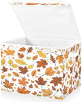 Bolaz Storage Bins with Lids and Handles,Maple Leaf Pattern Storage Box Basket with Cover Collapsible Organizer Containers for Home Closet, Shelves by Unknown
