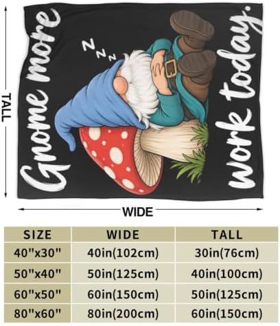 Sleepy Gnome Blanket Throw Gift for Girls Women 80"X60" - Image 7