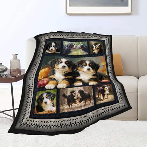 Bernese Mountain Dog Blanket Cute Dogs Animal Throw Blankets Gifts for Girls Boys Kids Dog Lover Soft Cozy Fleece Plush for Couch Sofa Bed 60"x50" - Image 3